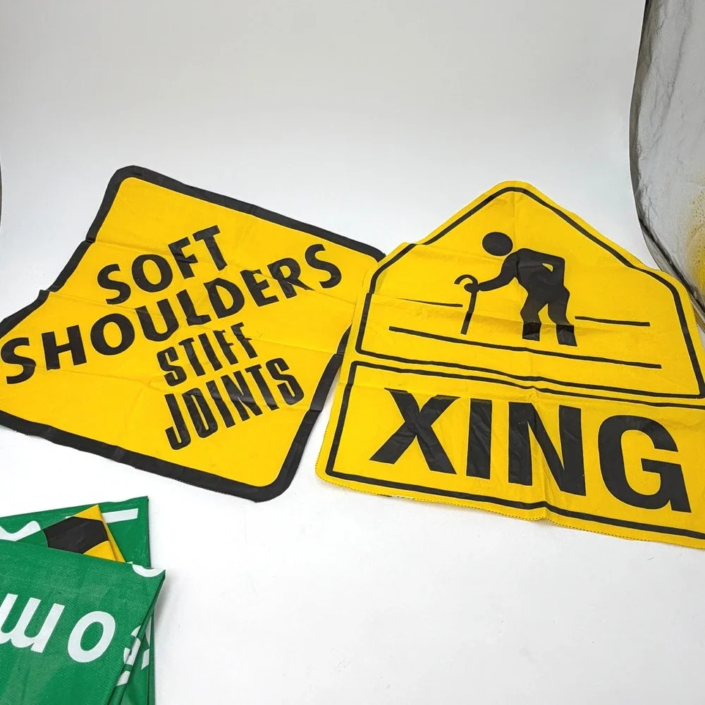 Over‎ the Hill Birthday Party Decorations Funny Road Signs Gag Gift Decor Set